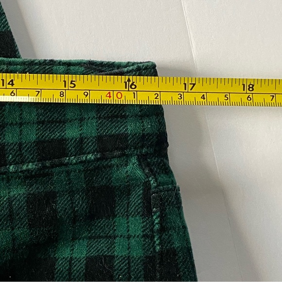 Talbots Pants 10P Velveteen Straight Leg Green Plaid Academia Holiday New Womens - Picture 11 of 15